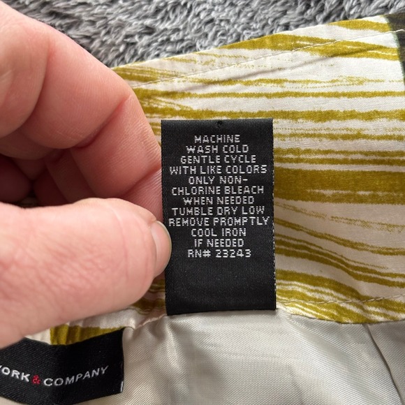 NYC Geometric Silk Skirt A Line Size 4 Retro Cotton Abstract Artsy Pleated 19985 - Picture 7 of 11